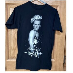 Pink Beautiful Trauma World Tour 2018 Graphic T-Shirt Womens Medium Concert
